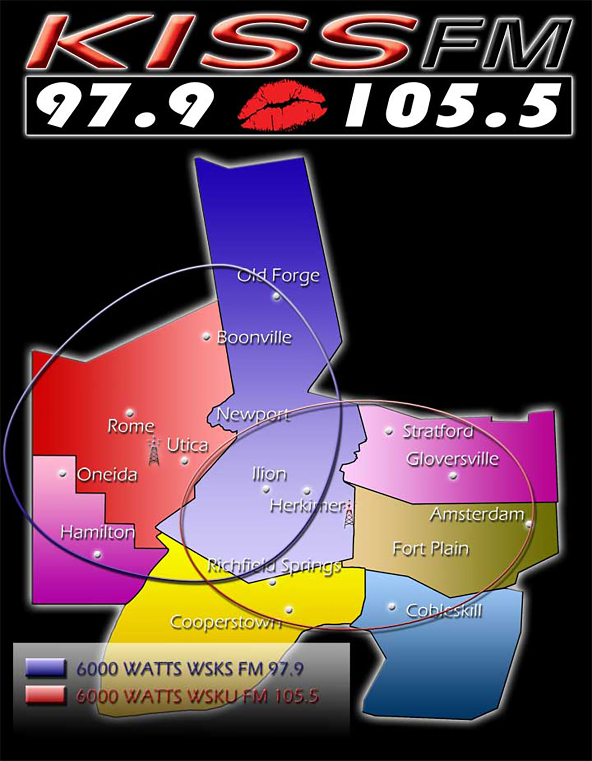 KISS-FM Coverage Map